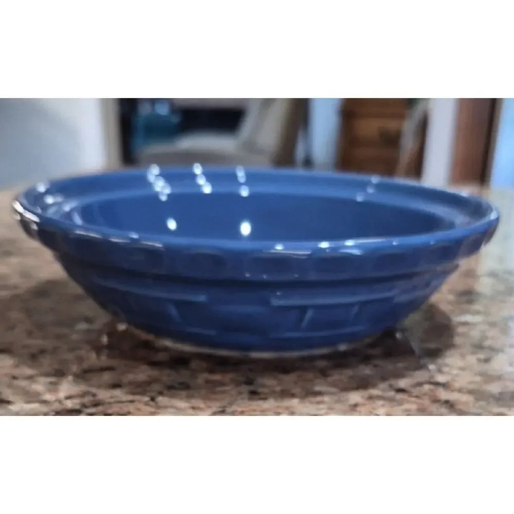Longaberger Small Blue Ceramic Pie Plate 7 1/4
